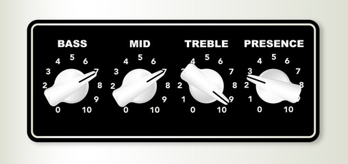 Naklejka premium Guitar Ampifier Chicken Head Tone Knobs