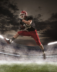The american football player in action