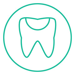 Tooth decay line icon.