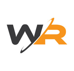 WR initial logo with double swoosh
