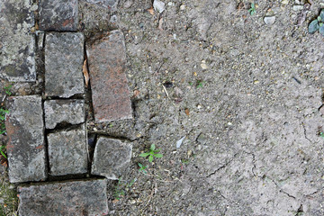 grunge earth background with brick border
