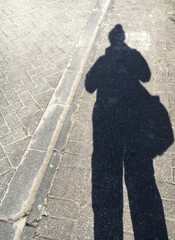 Shadow of a stroller