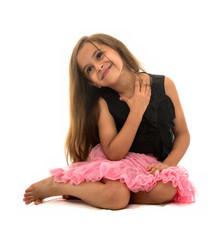 Beautiful Young Smiling Girl Sitting