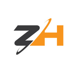 ZH initial logo with double swoosh
