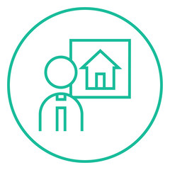 Real estate agent line icon.