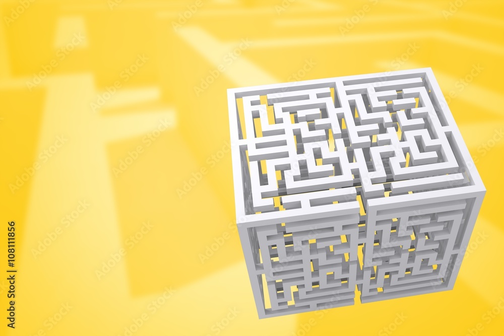 Poster composite image of maze cube