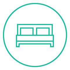 Double bed line icon.