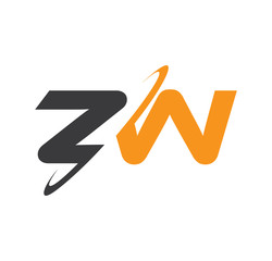 ZW initial logo with double swoosh

