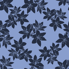 Leaf background. Floral seamless texture with lily