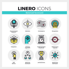 Balanced Scorecard Linero Icons Set