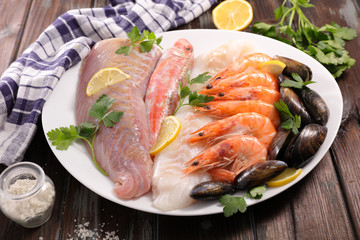 assorted raw fish