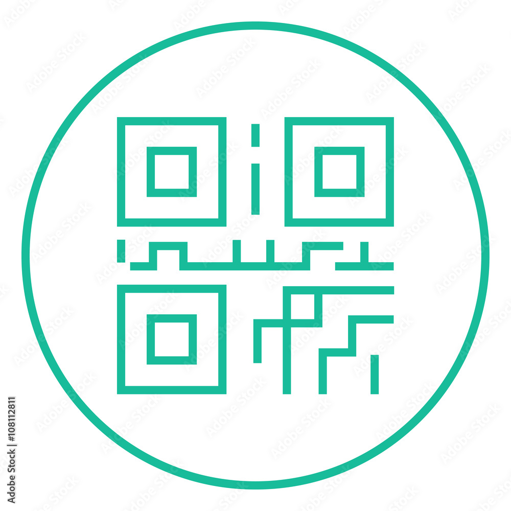 Poster qr code line icon.
