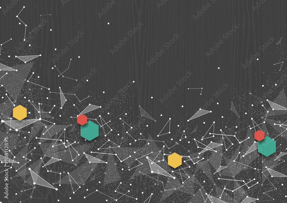 Poster point and curve constructed the sphere wireframe