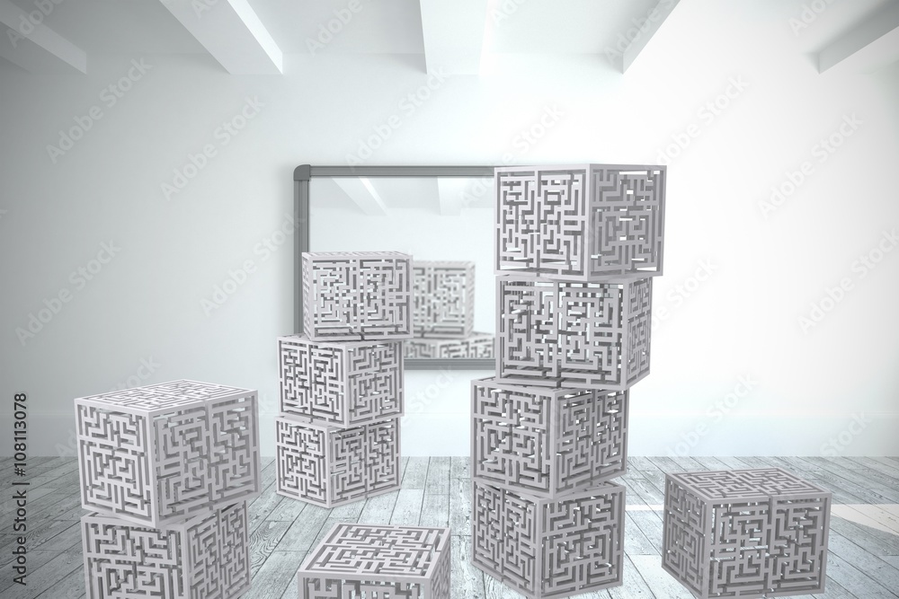 Poster composite image of maze cubes