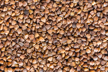 Raw cereal grain - buckwheat texture background