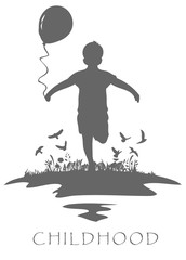 childhood boy with balloon