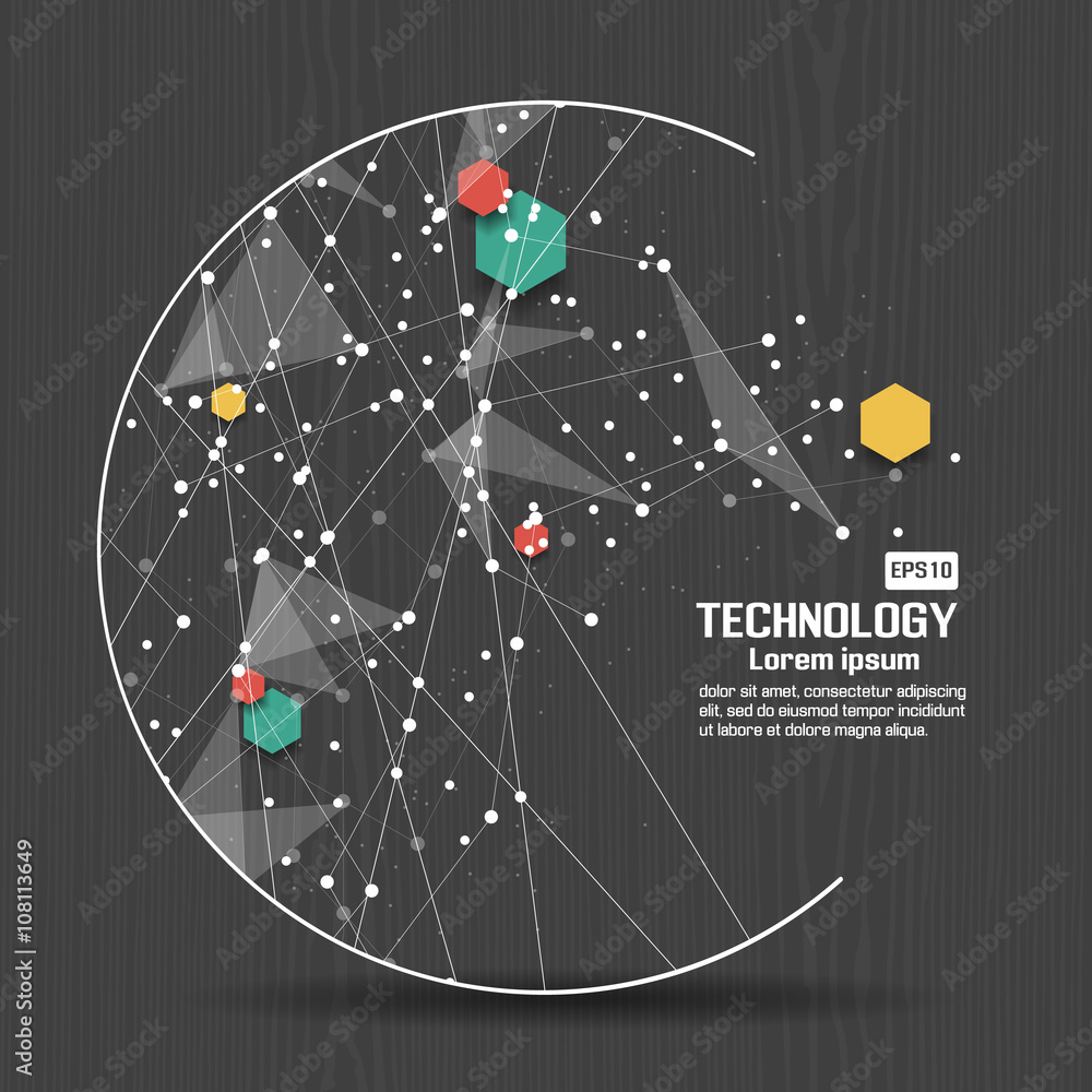 Poster point and curve constructed the sphere wireframe