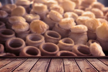 Composite image of wooden planks