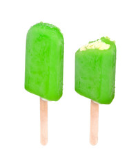 Green Ice cream bar on white background