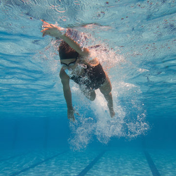 Swimmer in the pool