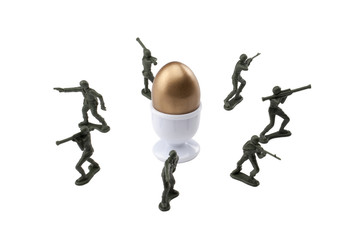 soldiers defending the golden egg