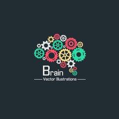 Brain Logo vector template. Sign for education
