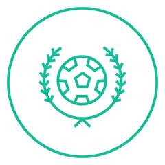 Soccer badge line icon.