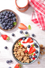 healthy breakfast with muesli and berry fruit