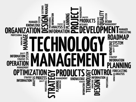 Technology Management word cloud, business concept background