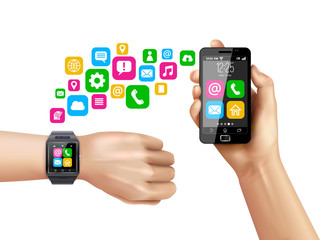 Smartphone Compatible Smartwatch Data Transfer Symbols