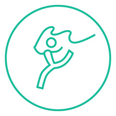 Gymnast with tape line icon.
