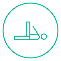 Man making exercises line icon.