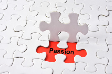 Passion concept on puzzle