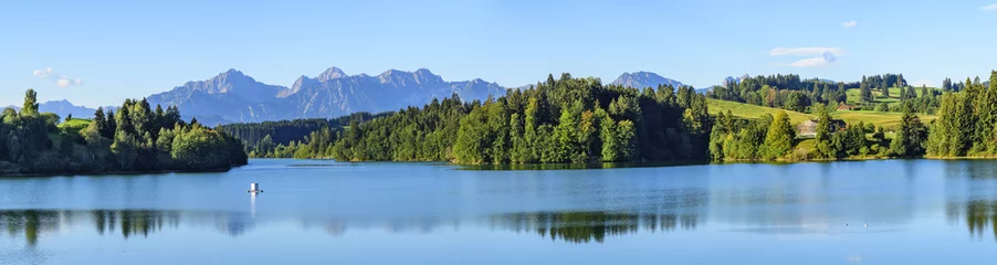 Photo sur Plexiglas Panoramique Herrliche Landschaft am Forggensee im schwäbischen Alpenvorland