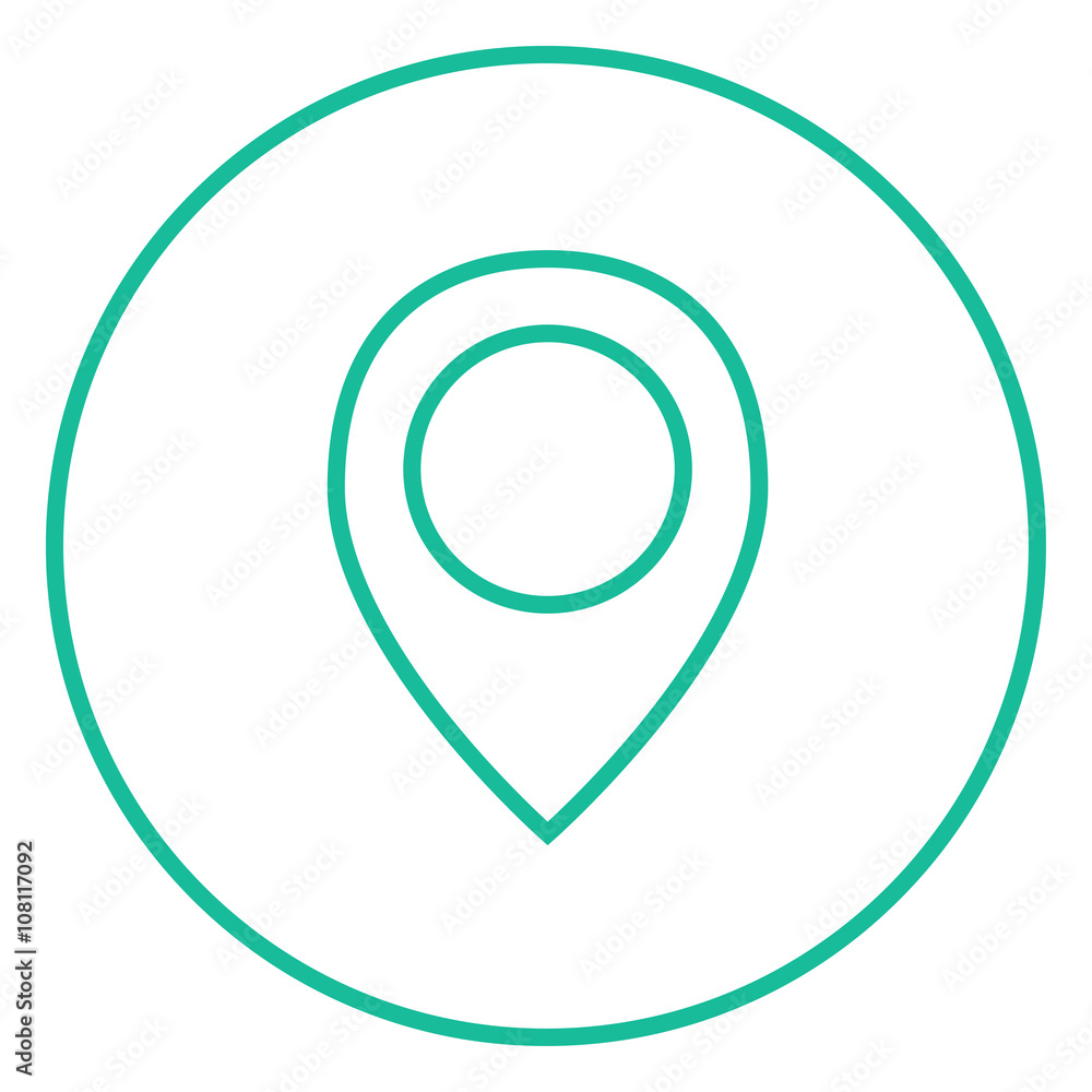 Poster map pointer line icon.