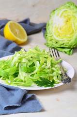 Cabbage Salad on bright background