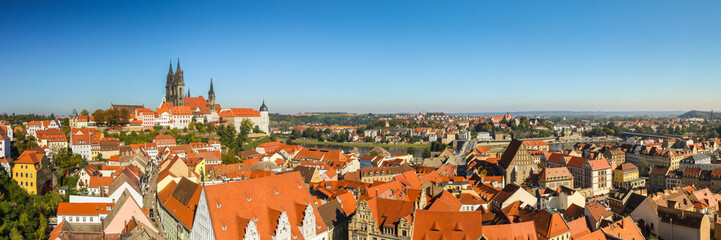 Fototapeta na wymiar Panorama Stadtansicht Meißen