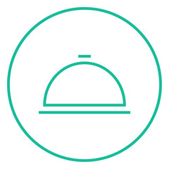 Fototapeta premium Restaurant cloche line icon.