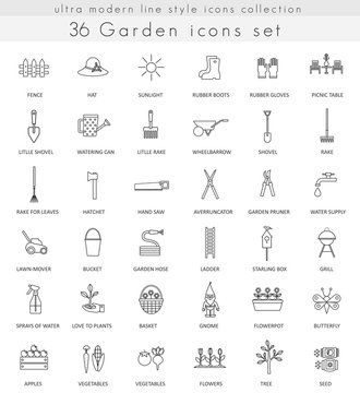 Vector Garden ultra modern outline line icons for web and apps.