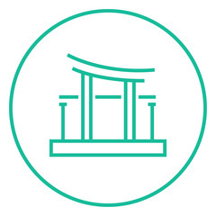 Torii gate line icon.