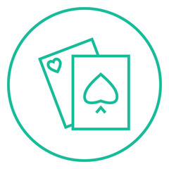 Playing cards line icon.