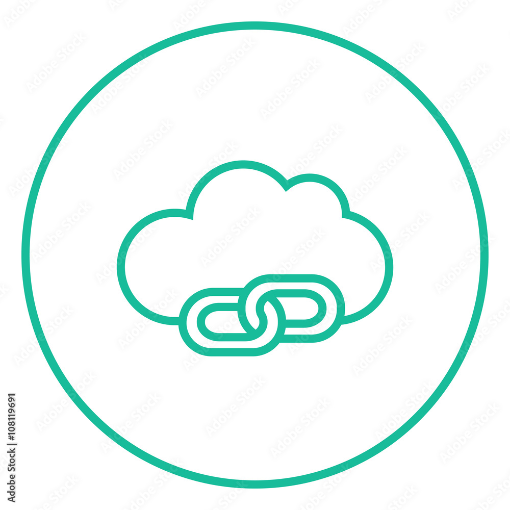Poster cloud computing line icon.