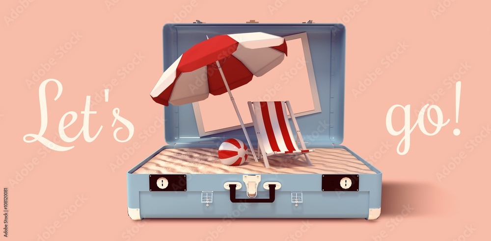 Poster composite image of image of a suitcase