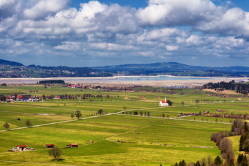 Fototapeta premium View of Fussen Village and Landscape, Bavaria, Germany