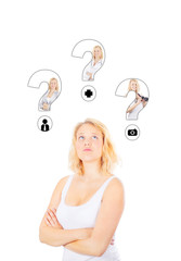 Young woman deciding on a career