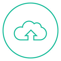 Cloud with arrow up line icon.