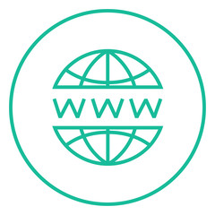 Globe internet line icon.