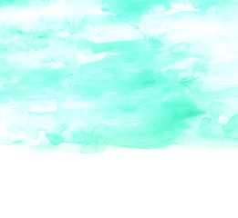 Fototapeta na wymiar turquoise watercolors on paper texture - background design - ha