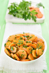 Healthy salad from fresh carrots