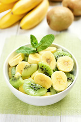 Salad from kiwi and banana